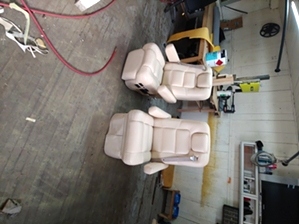 Captain chair upholstery  These captains chairs are out of a very nice coach. If you own a coach you will soon learn that they cheap out of 