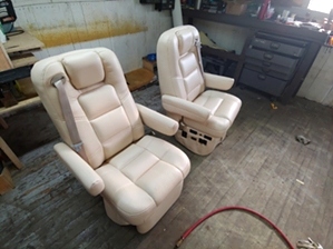 Captain chair upholstery These captains chairs are out of a very nice coach. If you own a coach you will soon learn that they cheap out of 